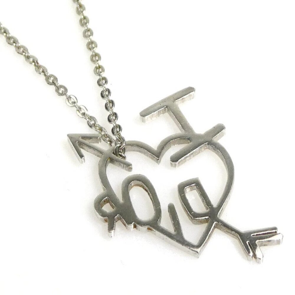 Auth Christian Dior Necklace Silver Metal - Picture 3 of 7